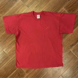 Vintage Nike Shirt Adult XL Red Short Sleeve Logo Single Stitch USA